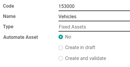 Configuration of an Assets Account in SotaERP Accounting