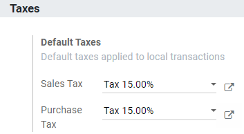 Define which taxes to use by default on SotaERP