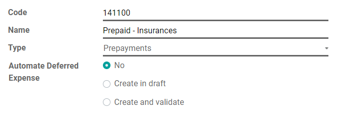 Configuration of a Deferred Expense Account in SotaERP Accounting