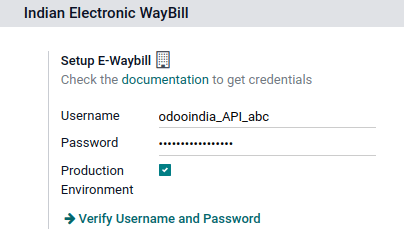 E-way bill setup SotaERP