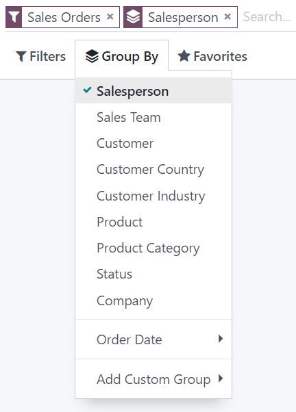 Grouping records on the Sales Analysis report