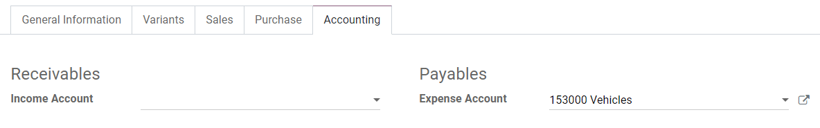 Change of the Assets Account for a product in SotaFMS