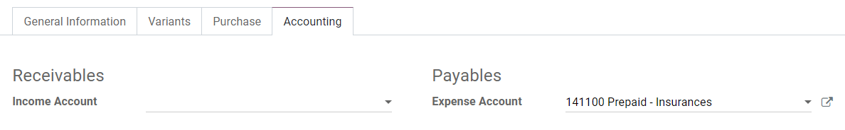 Change of the Expense Account for a product in SotaFMS